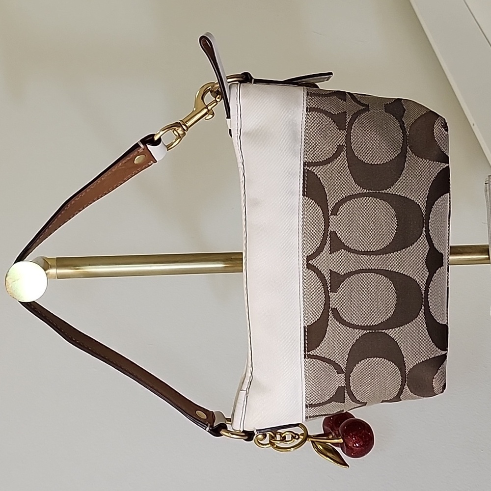 Coach Y2K Soho Brown/Beige Signature Canvas Front Pocket Baguette Bag W/ Wallet - Picture 4 of 16